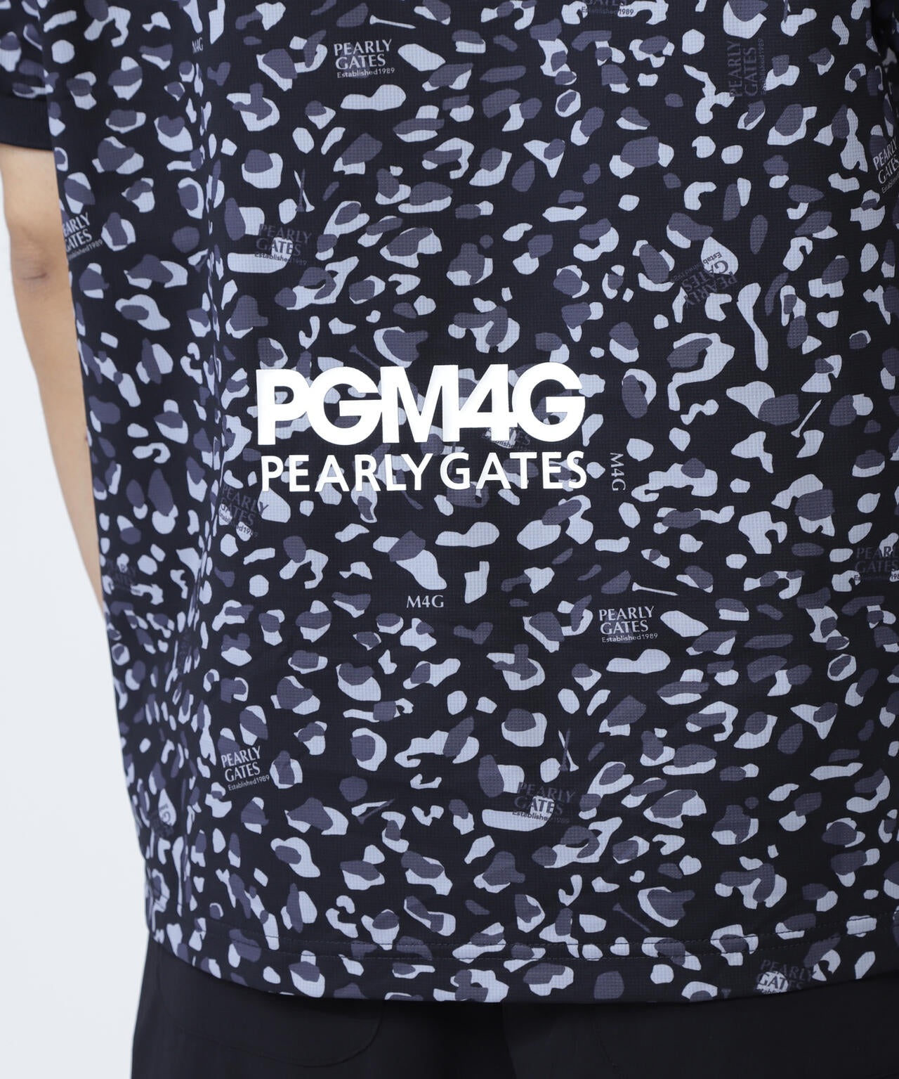 格子ジャージ半袖ポロシャツ <ヒョウ柄>