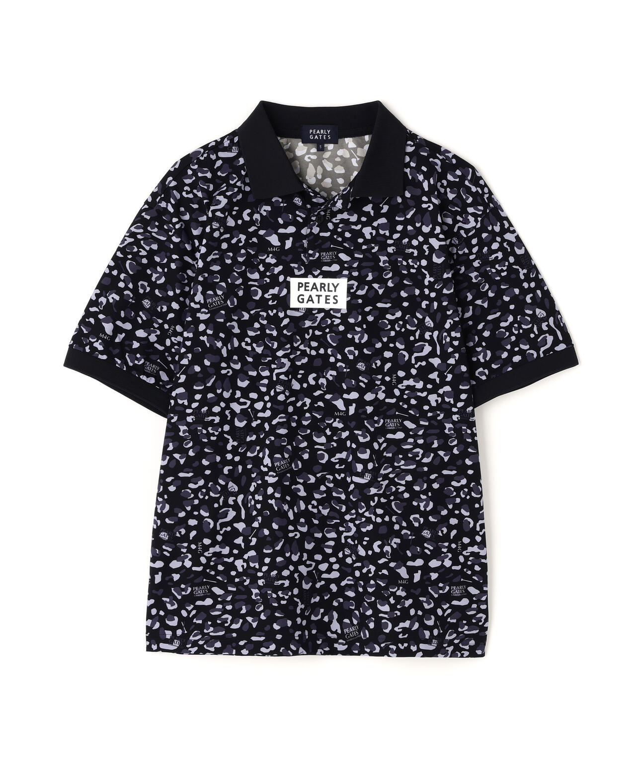 格子ジャージ半袖ポロシャツ <ヒョウ柄>