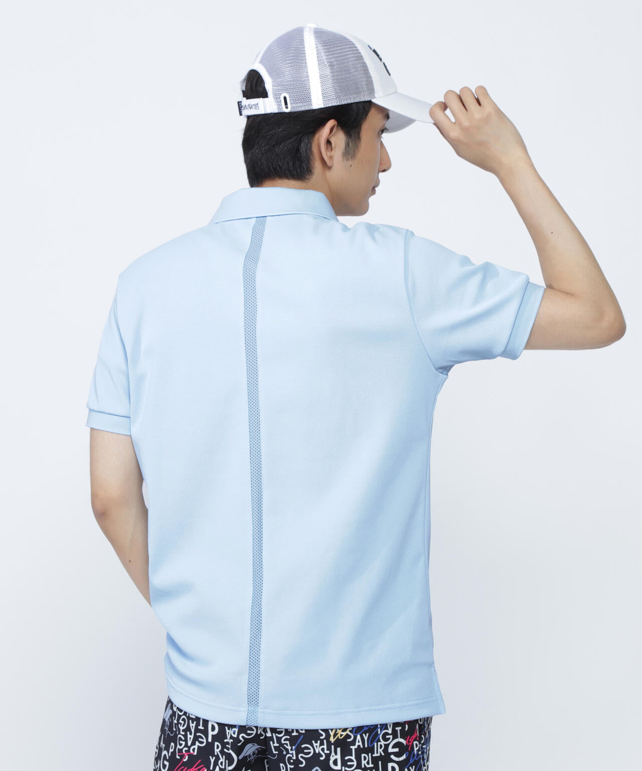 ポップコーンカノコ×メッシュ半袖ポロシャツ