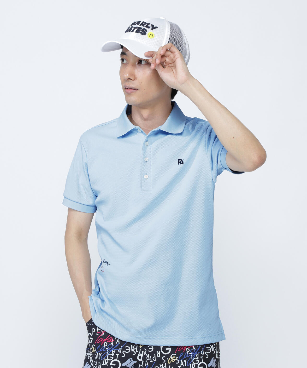 ポップコーンカノコ×メッシュ半袖ポロシャツ