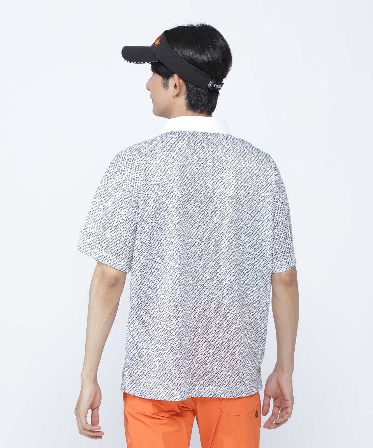 KAZEメッシュ半袖ポロシャツ <ロゴバイヤスボーダー柄><Relaxシリーズ>