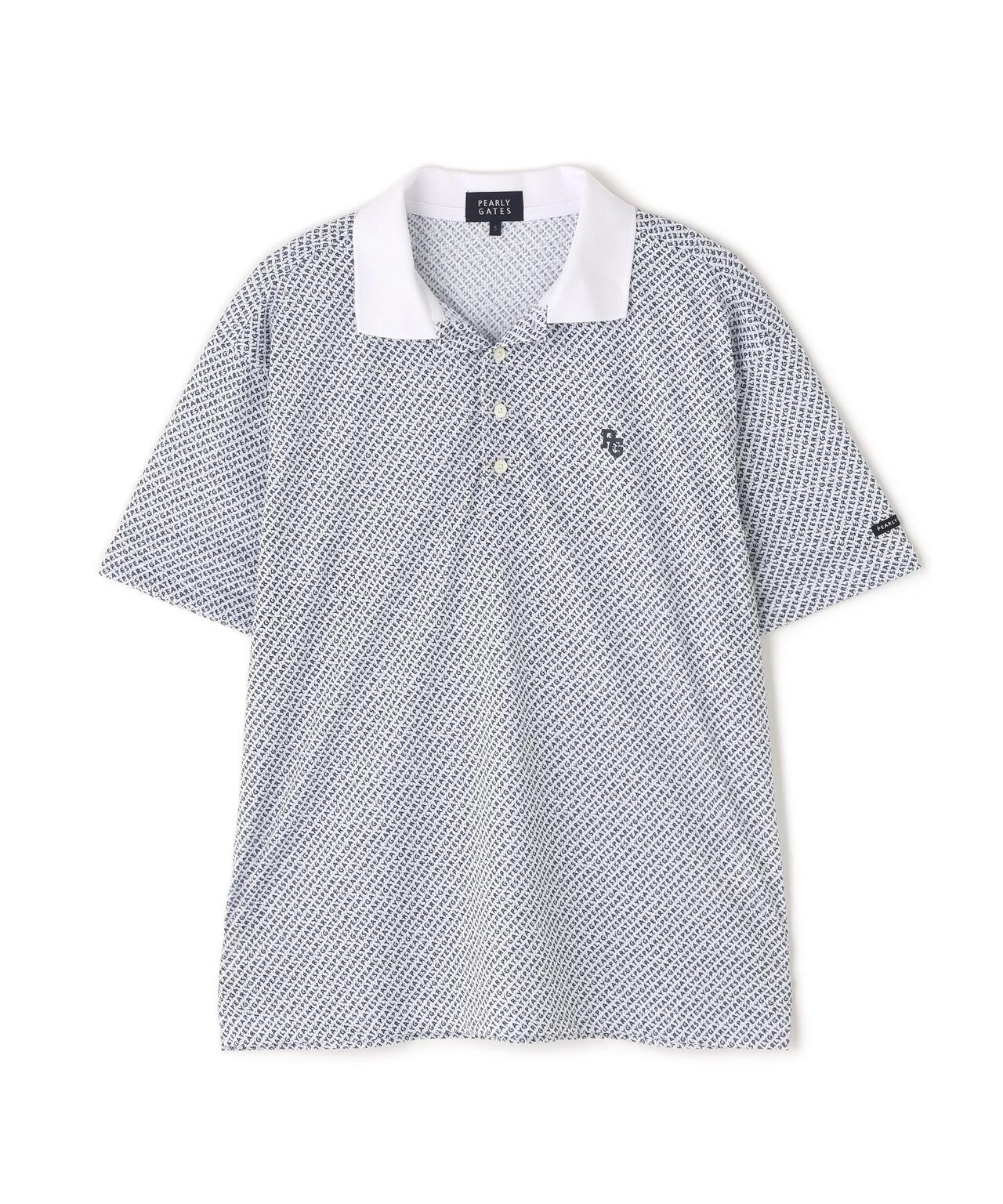 KAZEメッシュ半袖ポロシャツ <ロゴバイヤスボーダー柄><Relaxシリーズ>