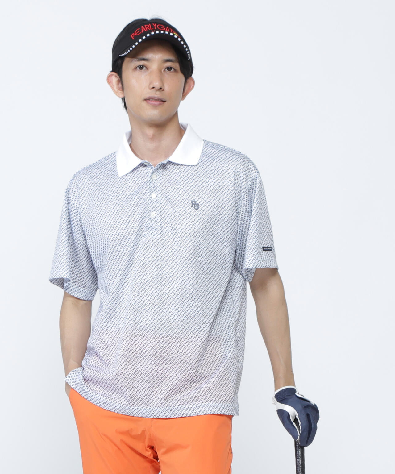 KAZEメッシュ半袖ポロシャツ <ロゴバイヤスボーダー柄><Relaxシリーズ>