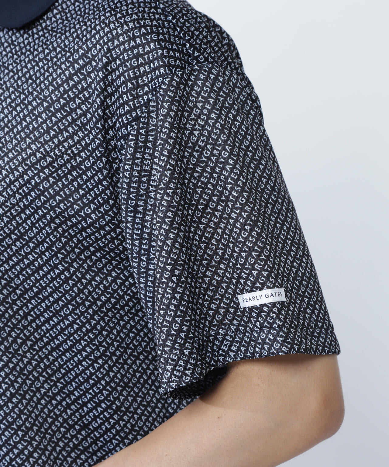 KAZEメッシュ半袖ポロシャツ <ロゴバイヤスボーダー柄><Relaxシリーズ>