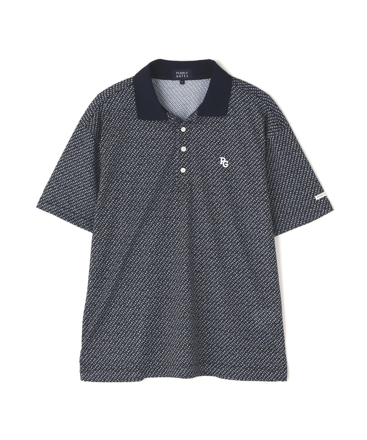 KAZEメッシュ半袖ポロシャツ <ロゴバイヤスボーダー柄><Relaxシリーズ>