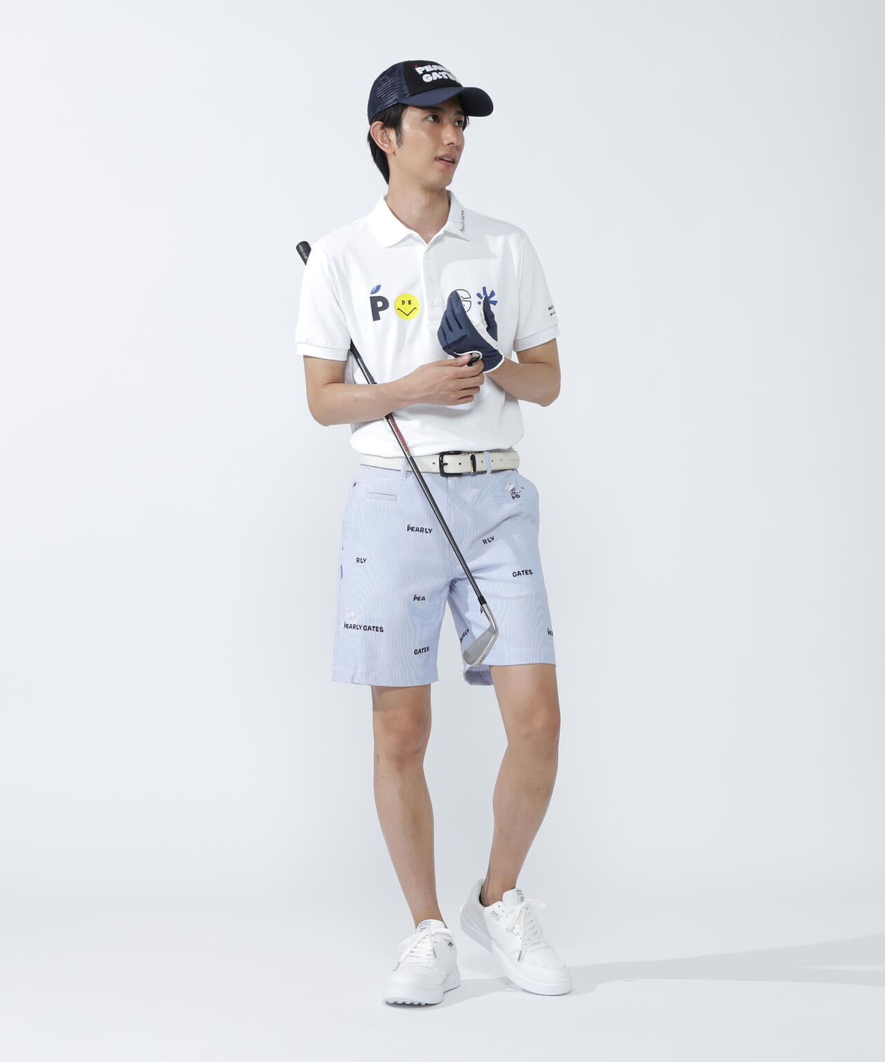 サッカーチェック半袖ポロシャツ