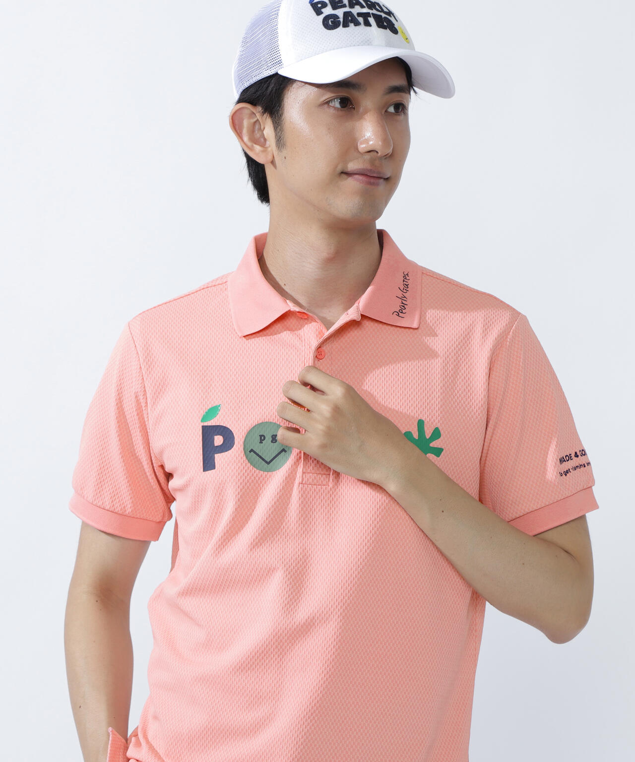 サッカーチェック半袖ポロシャツ