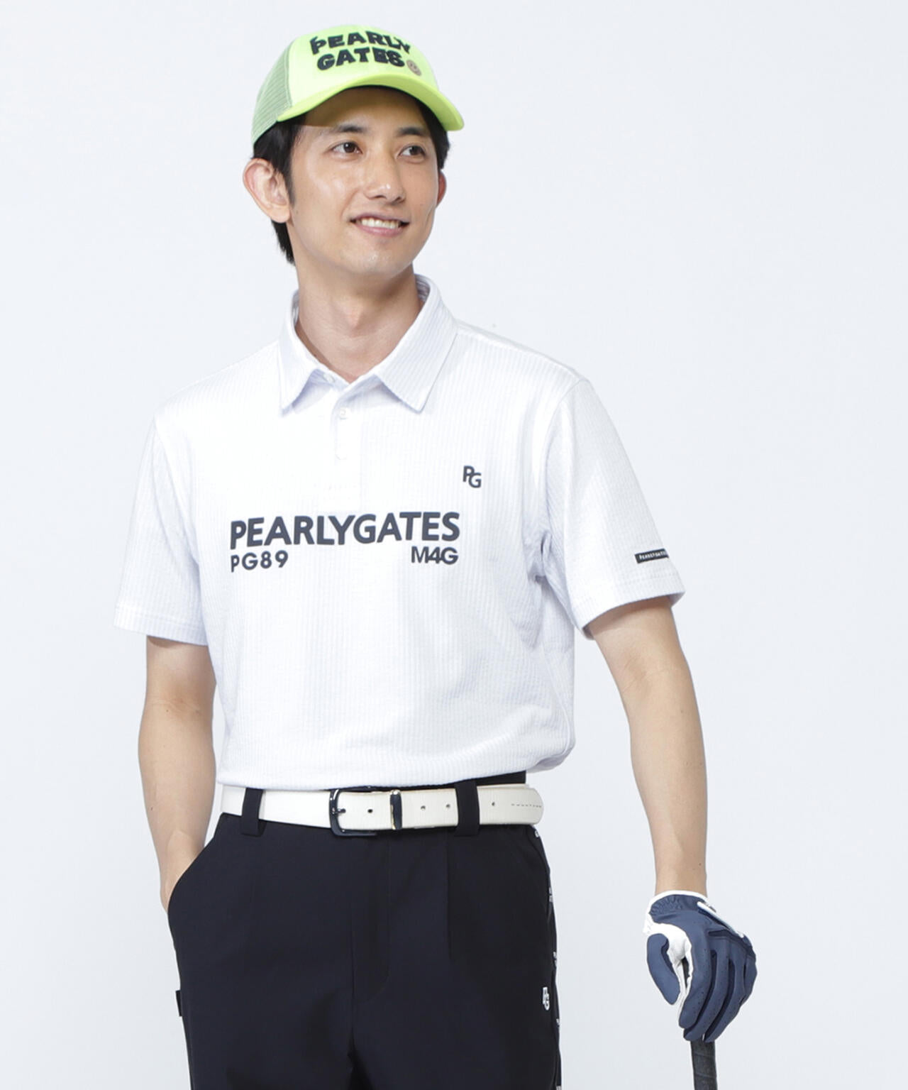 カチオンストライプサッカー半袖ポロシャツ