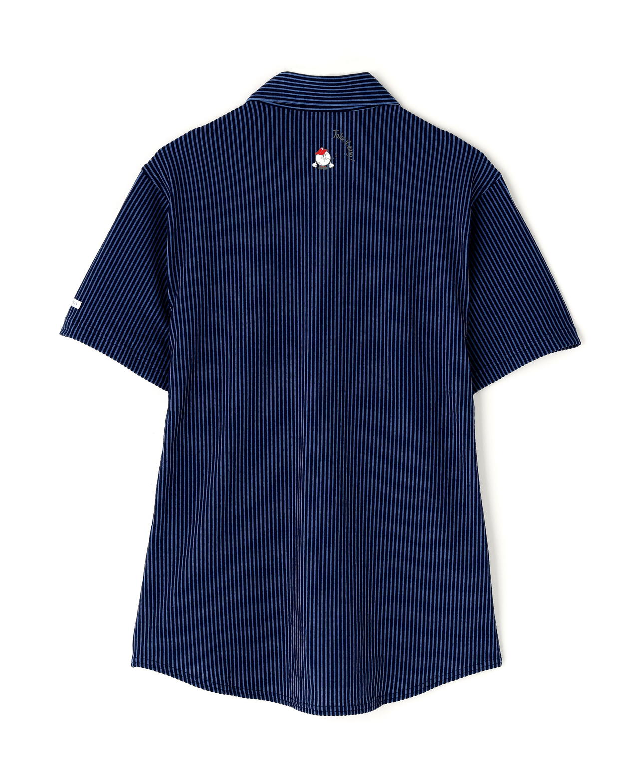 カチオンストライプサッカー半袖ポロシャツ