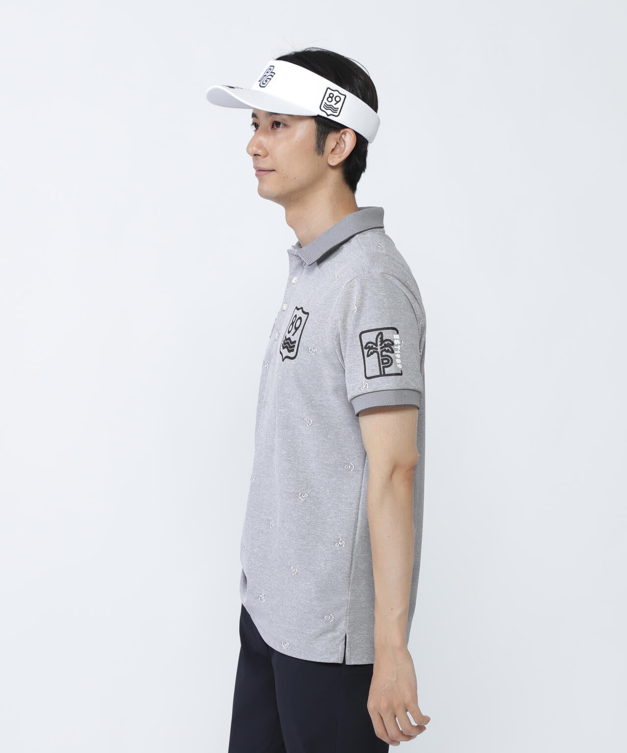 ストレッチカノコアンカージャガード半袖ポロシャツ