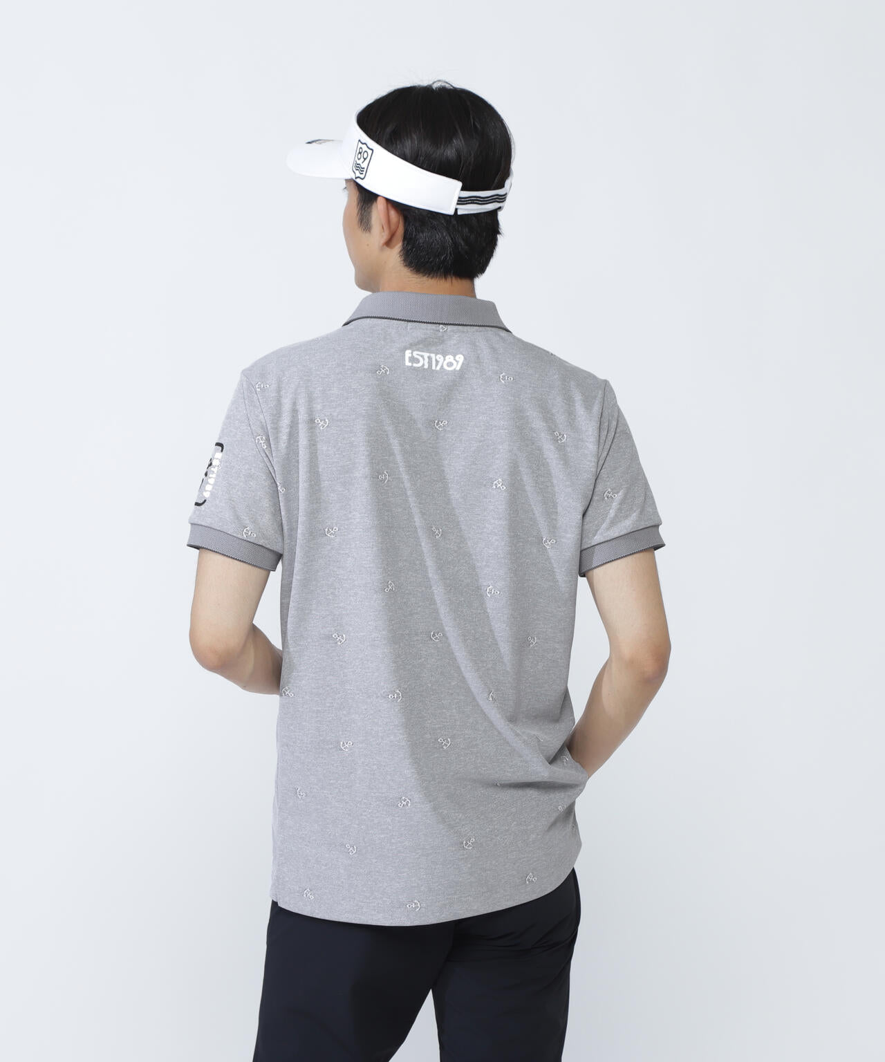 ストレッチカノコアンカージャガード半袖ポロシャツ