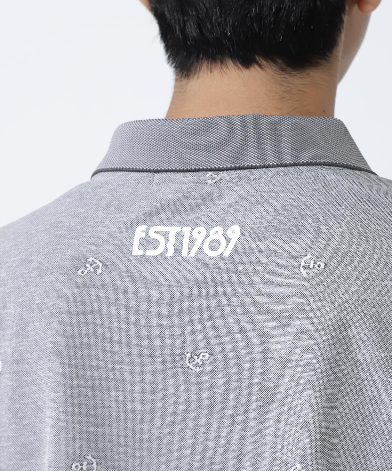 ストレッチカノコアンカージャガード半袖ポロシャツ