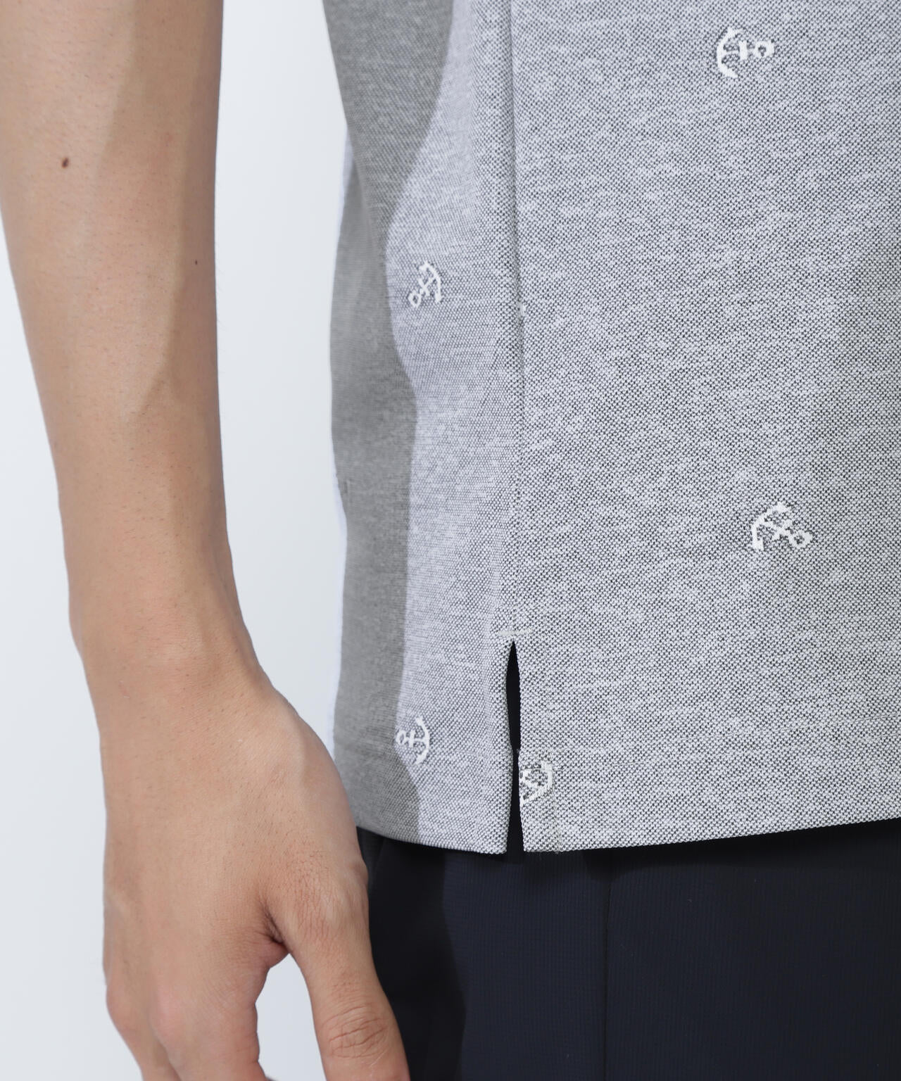 ストレッチカノコアンカージャガード半袖ポロシャツ