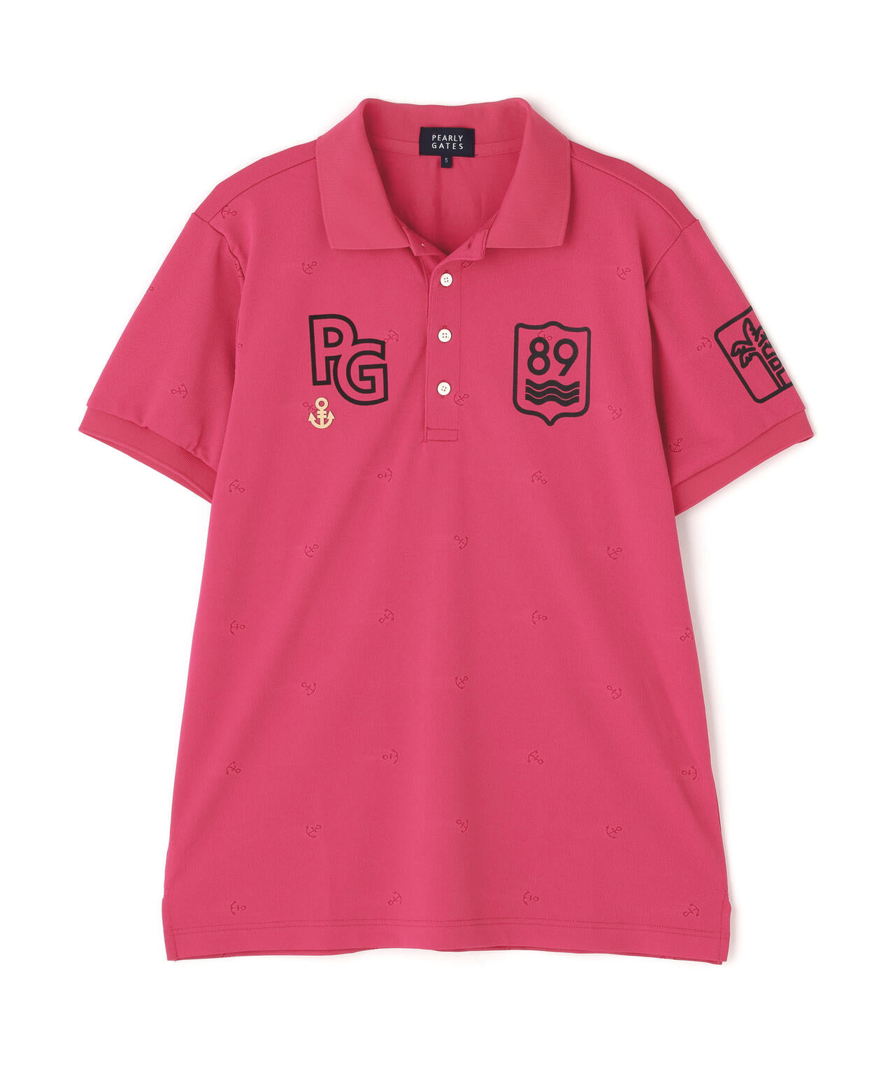 ストレッチカノコアンカージャガード半袖ポロシャツ