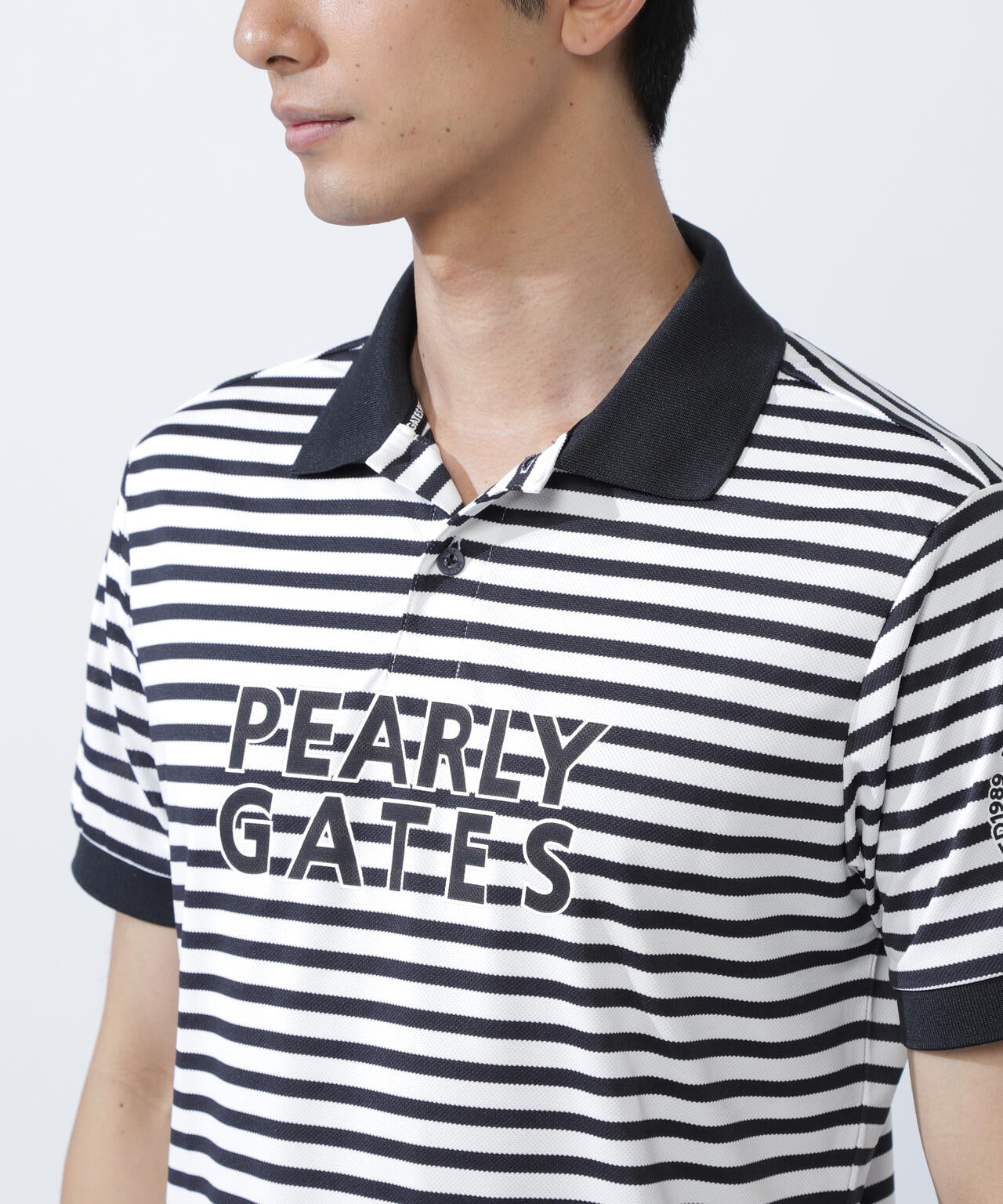 PG is PG ハイゲージストレッチBOXカノコ半袖ポロシャツ <ボーダー柄>