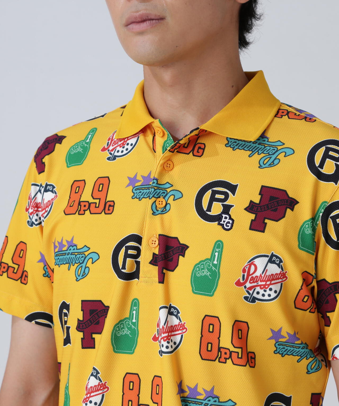 Peストレッチメッシュ半袖ポロシャツ <POPベースボール柄>