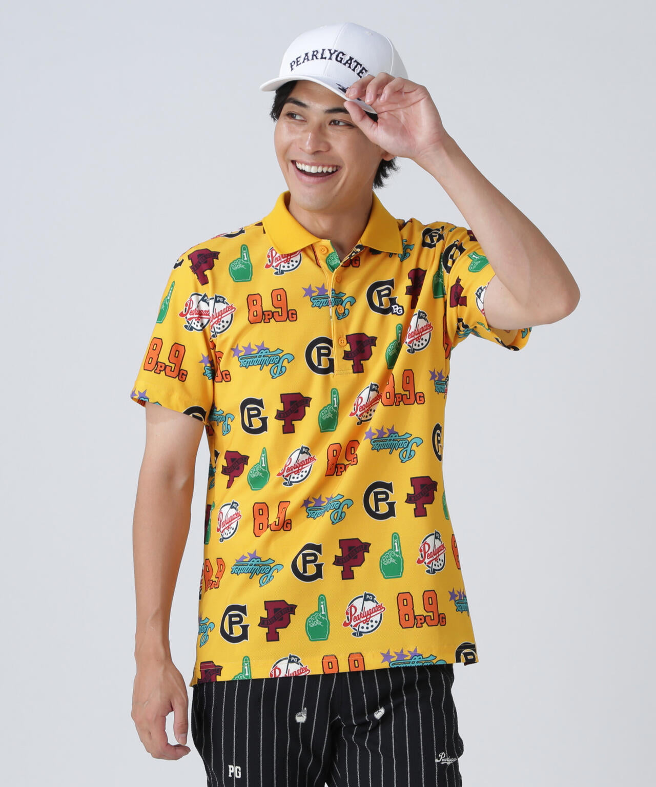 Peストレッチメッシュ半袖ポロシャツ <POPベースボール柄>