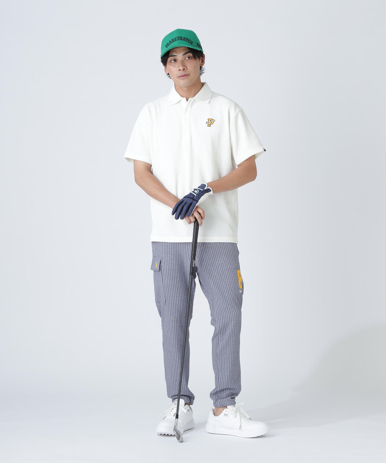 アクセンシャルゼブラワッフル半袖ポロシャツ