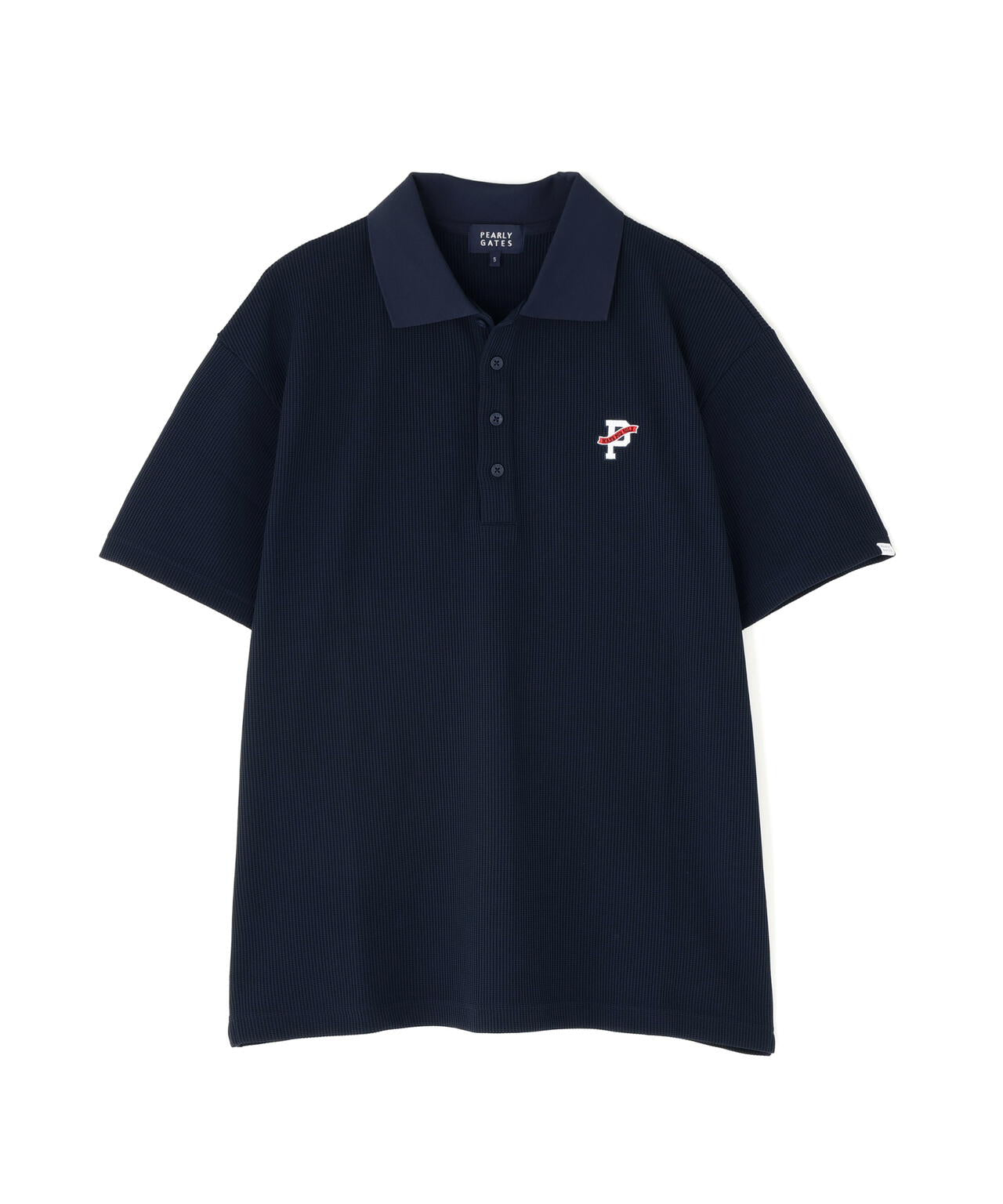 アクセンシャルゼブラワッフル半袖ポロシャツ