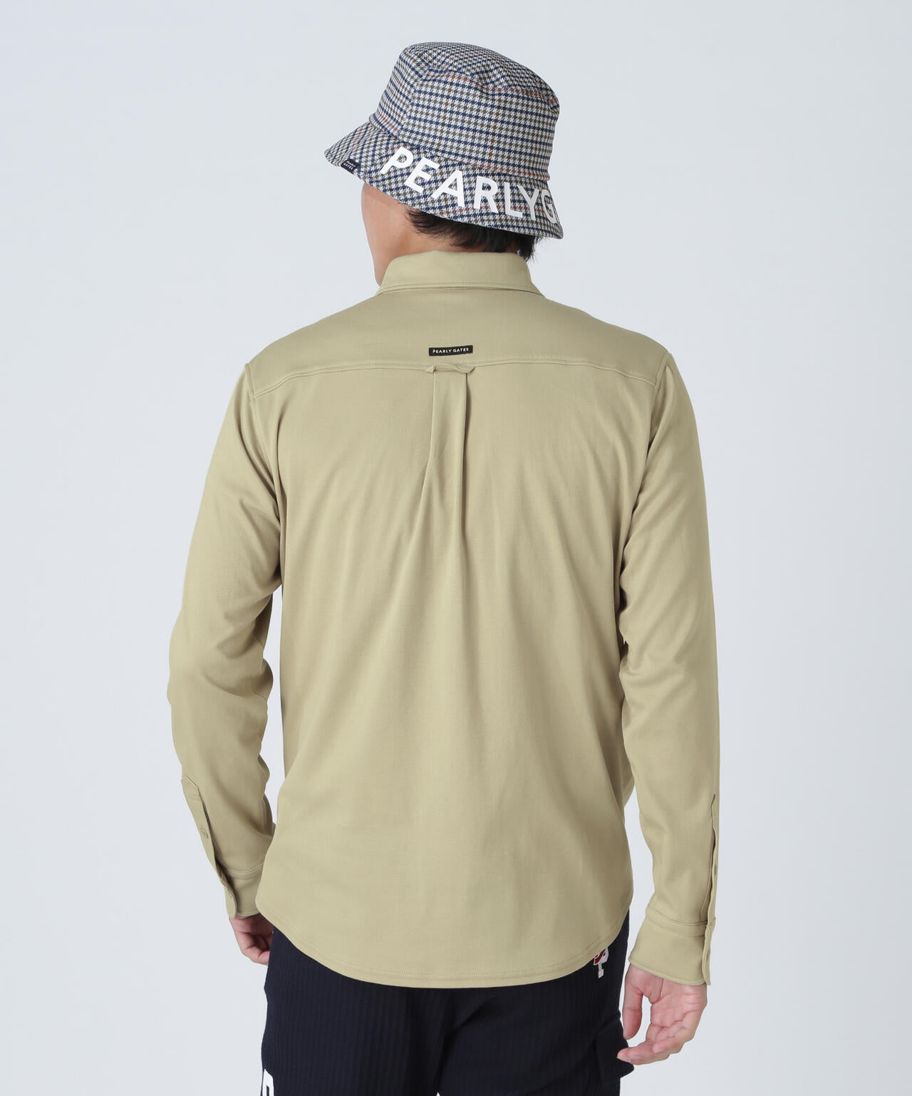 TCドットジャガード長袖ボタンダウンカットソー