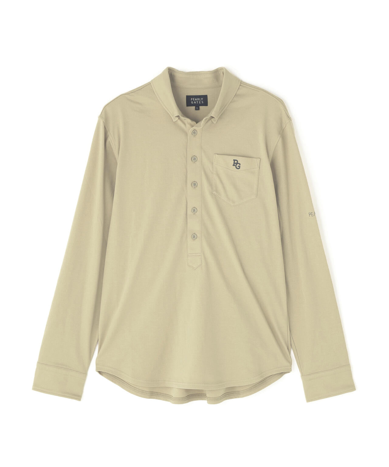 TCドットジャガード長袖ボタンダウンカットソー