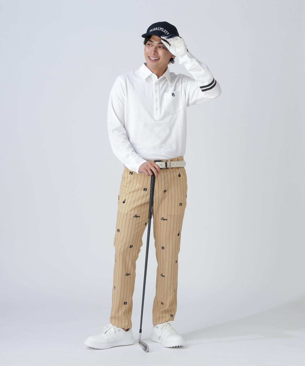 タックジャガードストライプ長袖カットソー