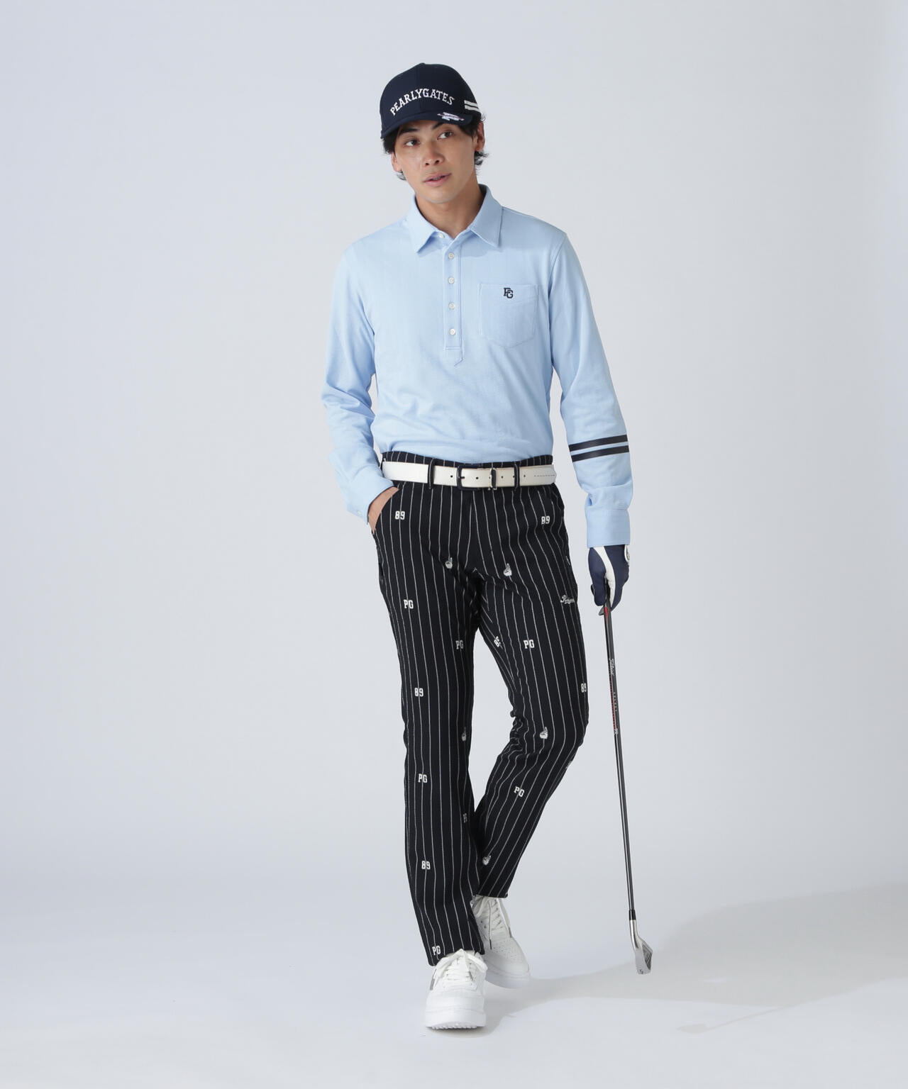 タックジャガードストライプ長袖カットソー