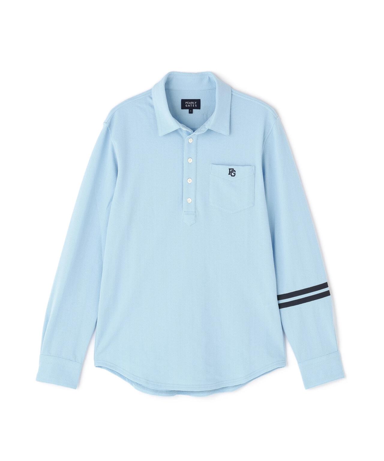 タックジャガードストライプ長袖カットソー