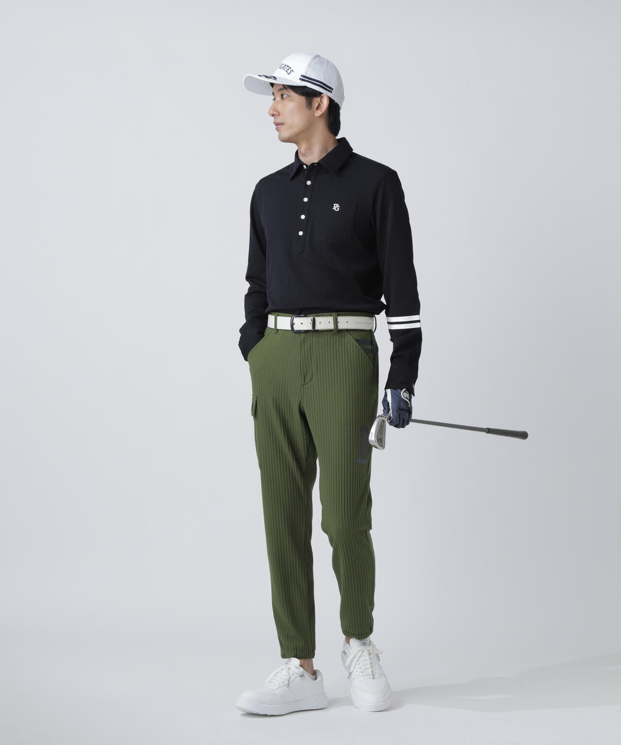 タックジャガードストライプ長袖カットソー