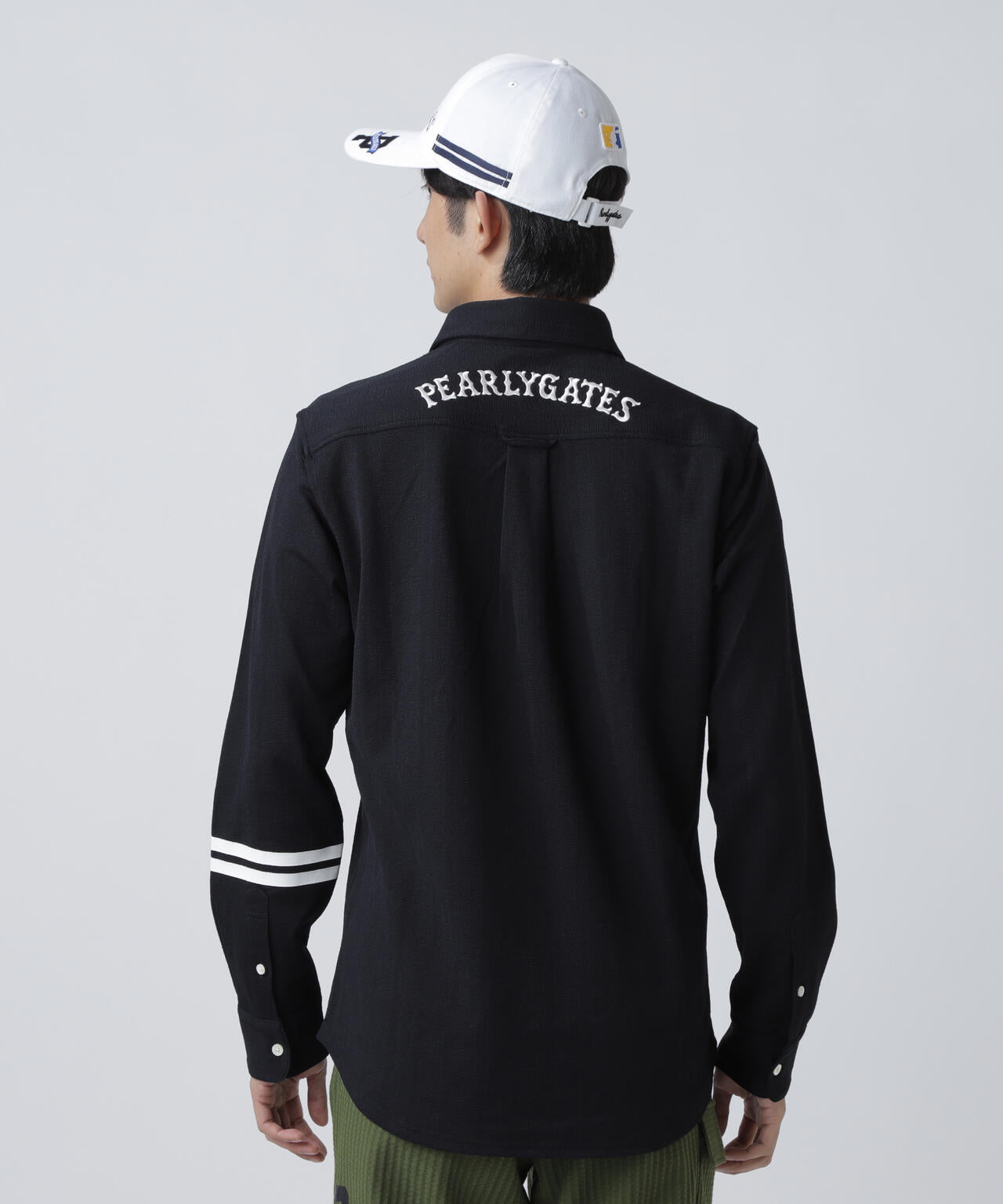 タックジャガードストライプ長袖カットソー