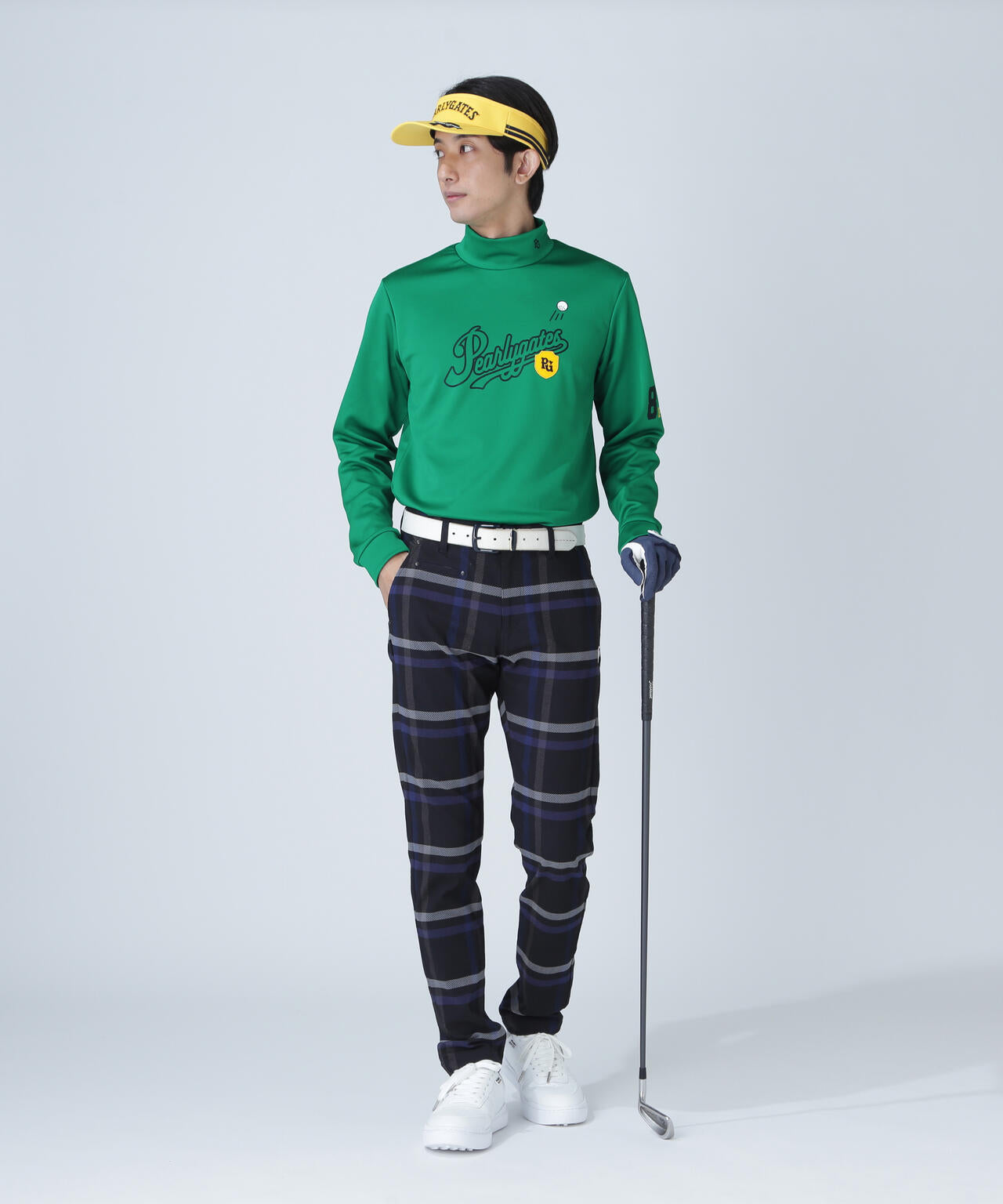 鹿の子ダンボールゼブラ長袖ハイネックカットソー