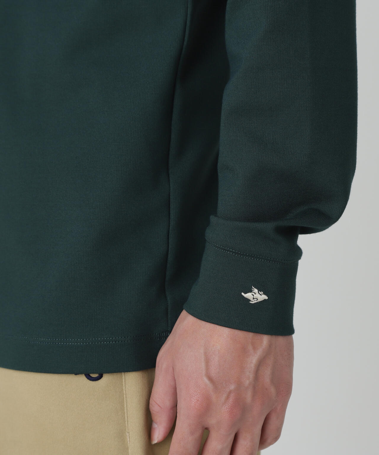 【PGHORSE】ソフトフィールポンチ長袖ハーフジップカットソー