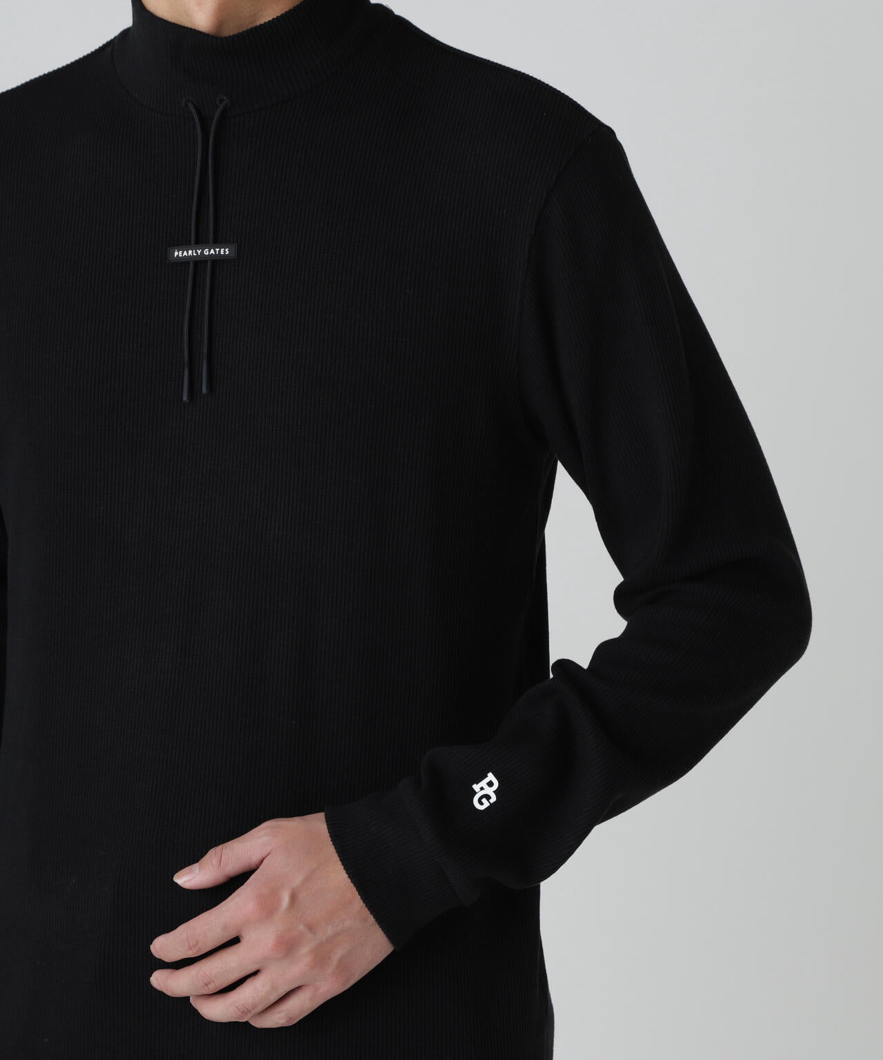 セルヒートリブフェイス長袖モックネックカットソー