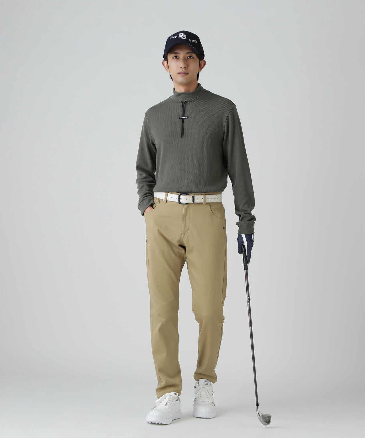 セルヒートリブフェイス長袖モックネックカットソー