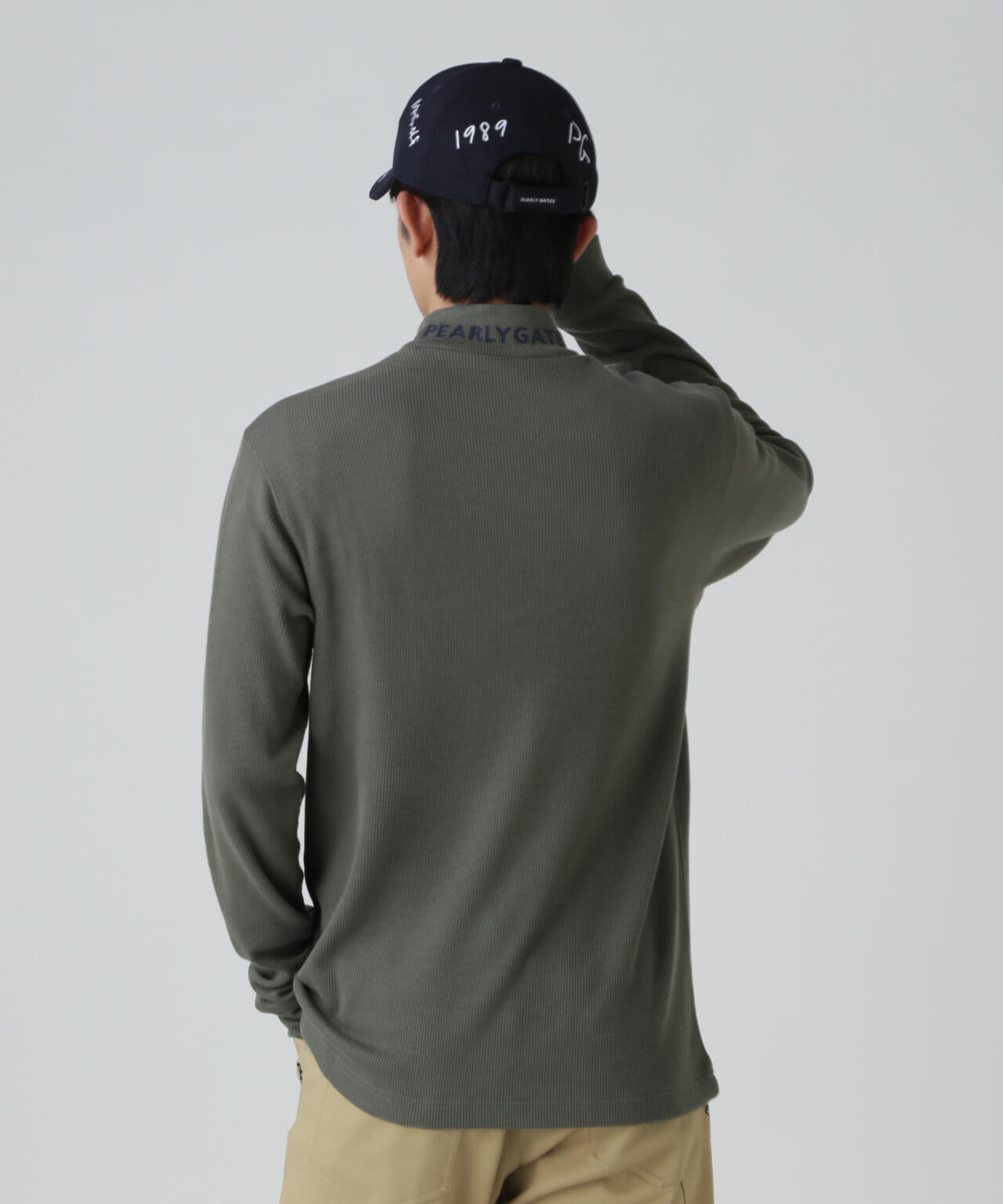 セルヒートリブフェイス長袖モックネックカットソー