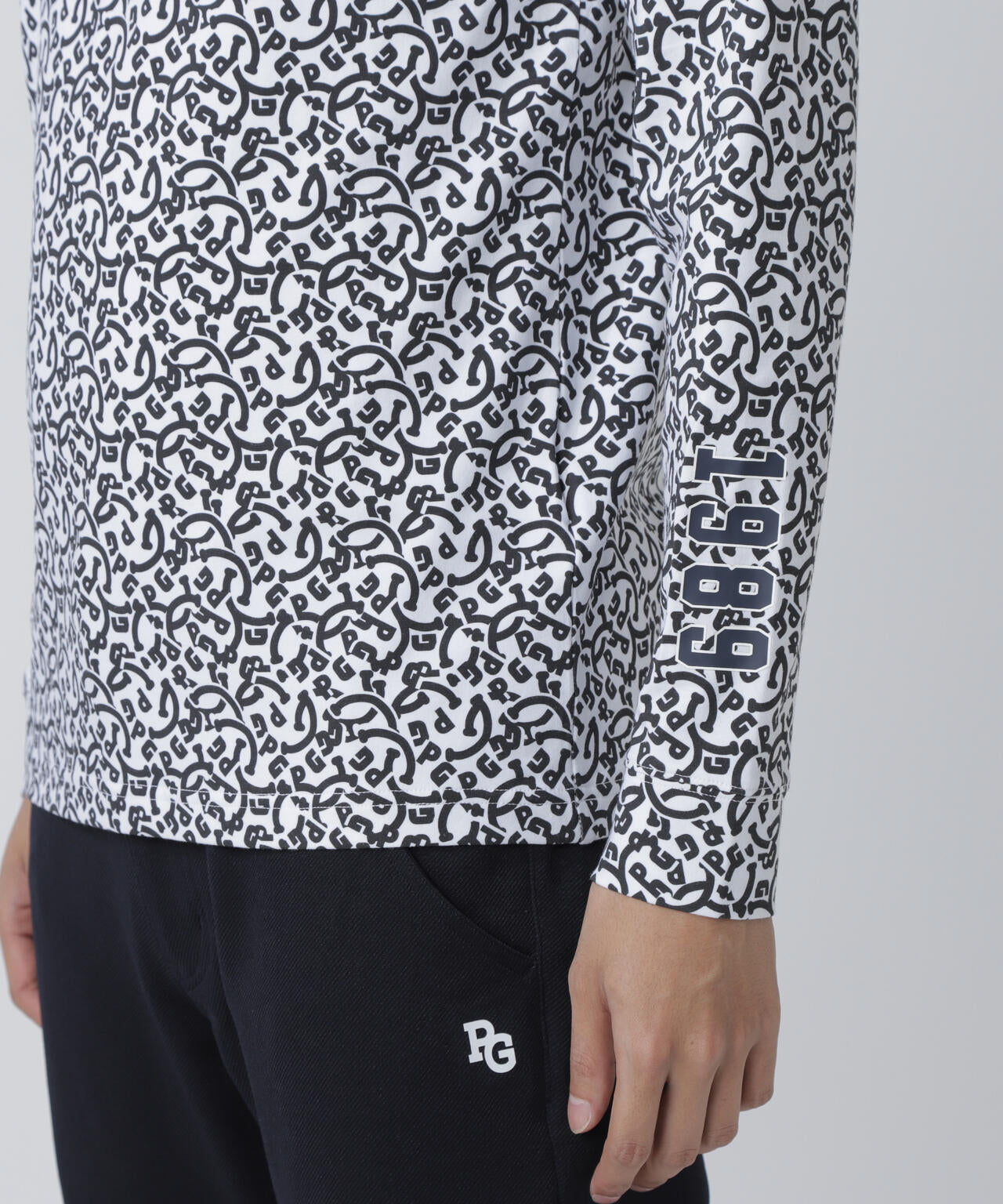 綿ベア天竺長袖ハイネックカットソー <NICO総柄>