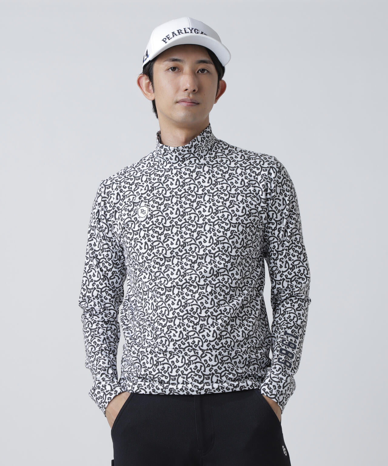 綿ベア天竺長袖ハイネックカットソー <NICO総柄>