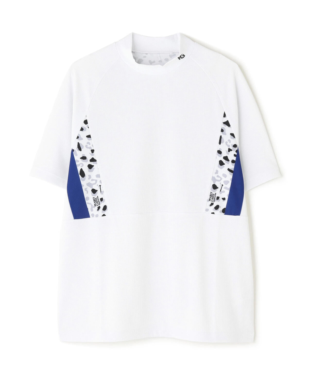 アクアツイストドットメッシュ半袖モックネックカットソー