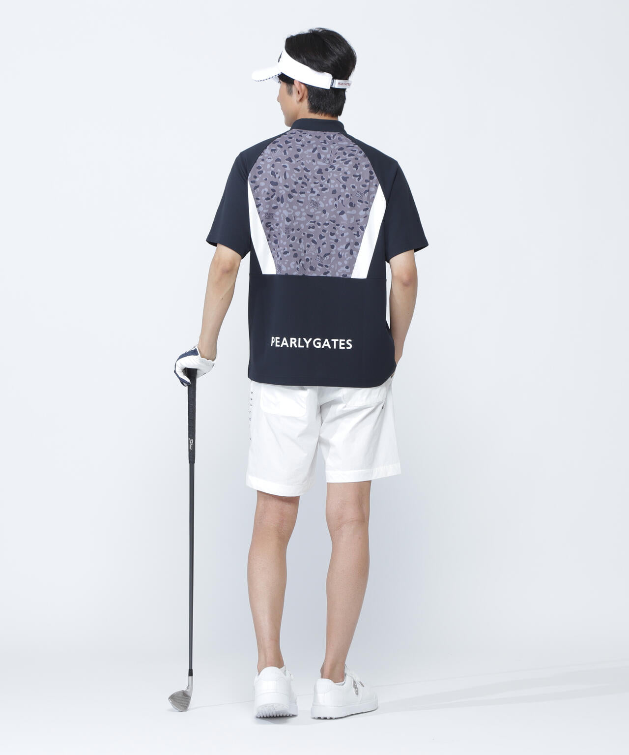 アクアツイストドットメッシュ半袖モックネックカットソー