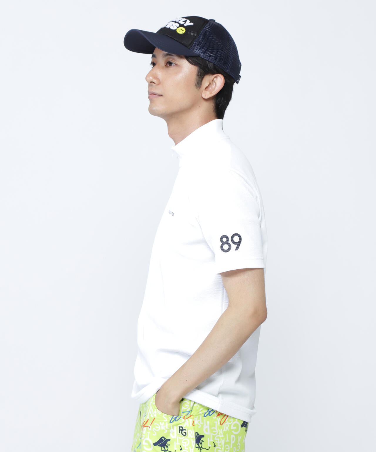 ポップコーンカノコ×メッシュ半袖ハイネックカットソー