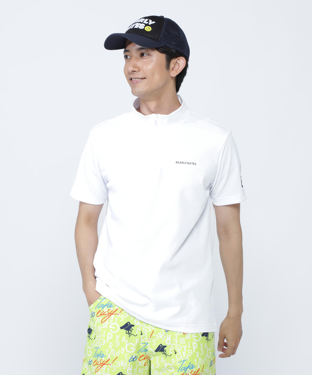 ポップコーンカノコ×メッシュ半袖ハイネックカットソー