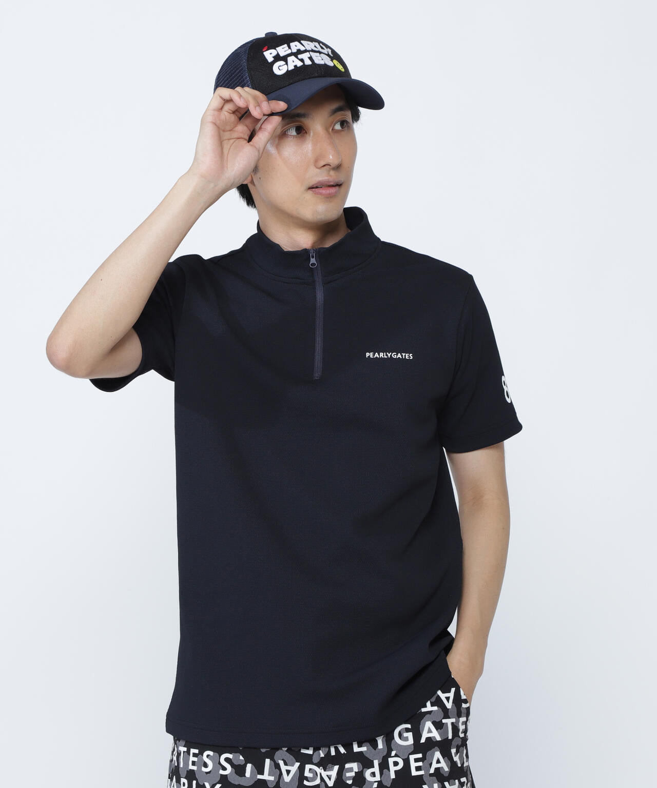 ポップコーンカノコ×メッシュ半袖ハイネックカットソー