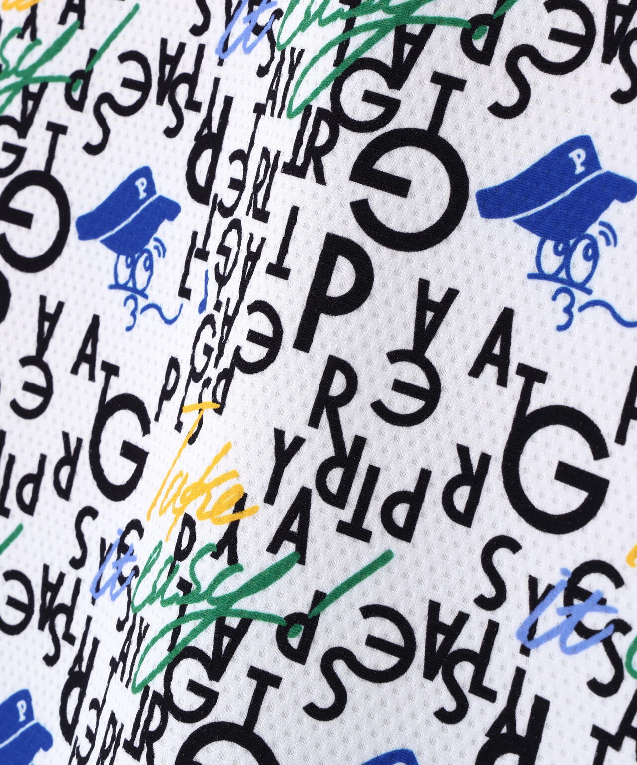 BALLくんロゴ総柄プリント半袖モックネックカットソー