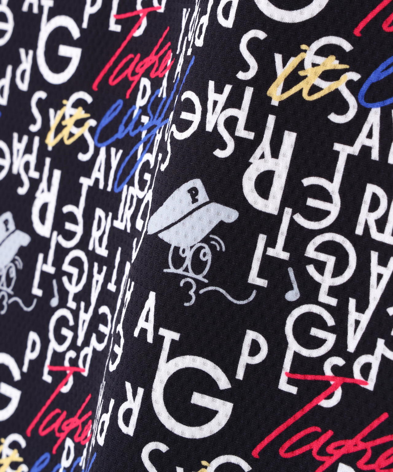 BALLくんロゴ総柄プリント半袖モックネックカットソー