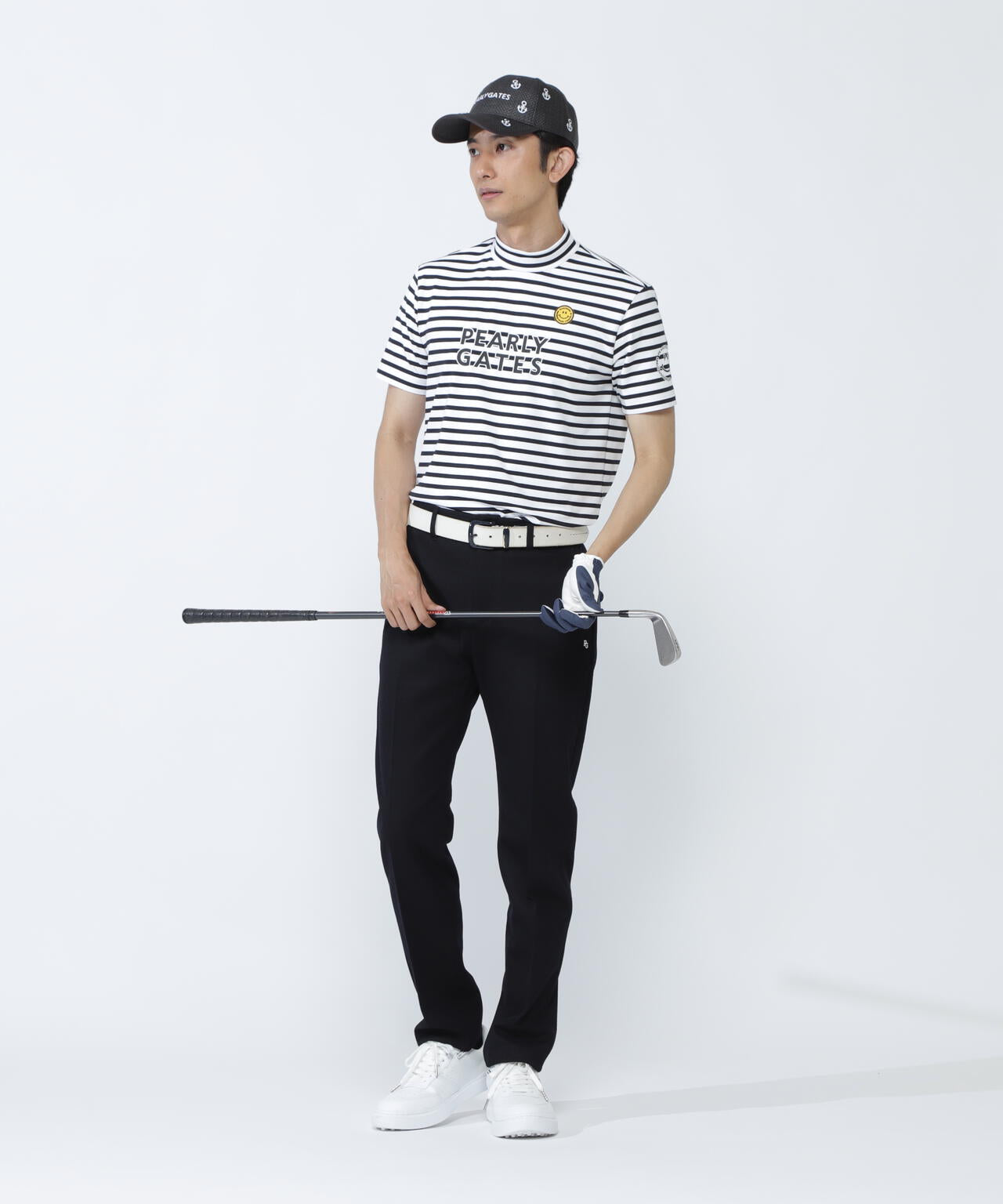 【PG is PG】 ベアカノコ半袖ハイネックカットソー <ボーダー柄>