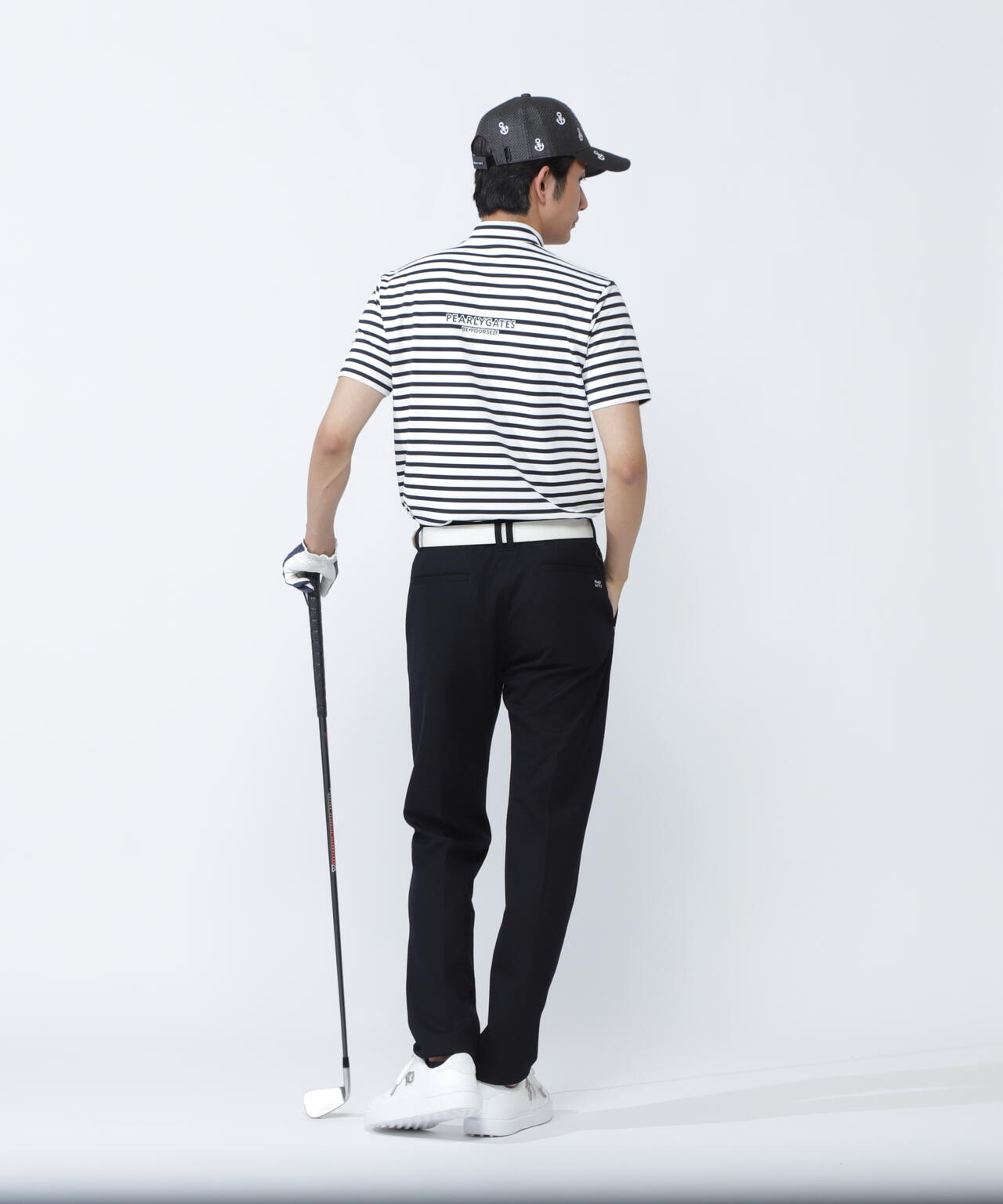 【PG is PG】 ベアカノコ半袖ハイネックカットソー <ボーダー柄>