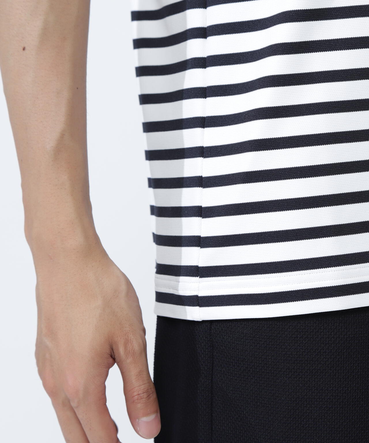 ボーダー柄 PG is PG ベアカノコ半袖ハイネックカットソー <ボーダー柄>