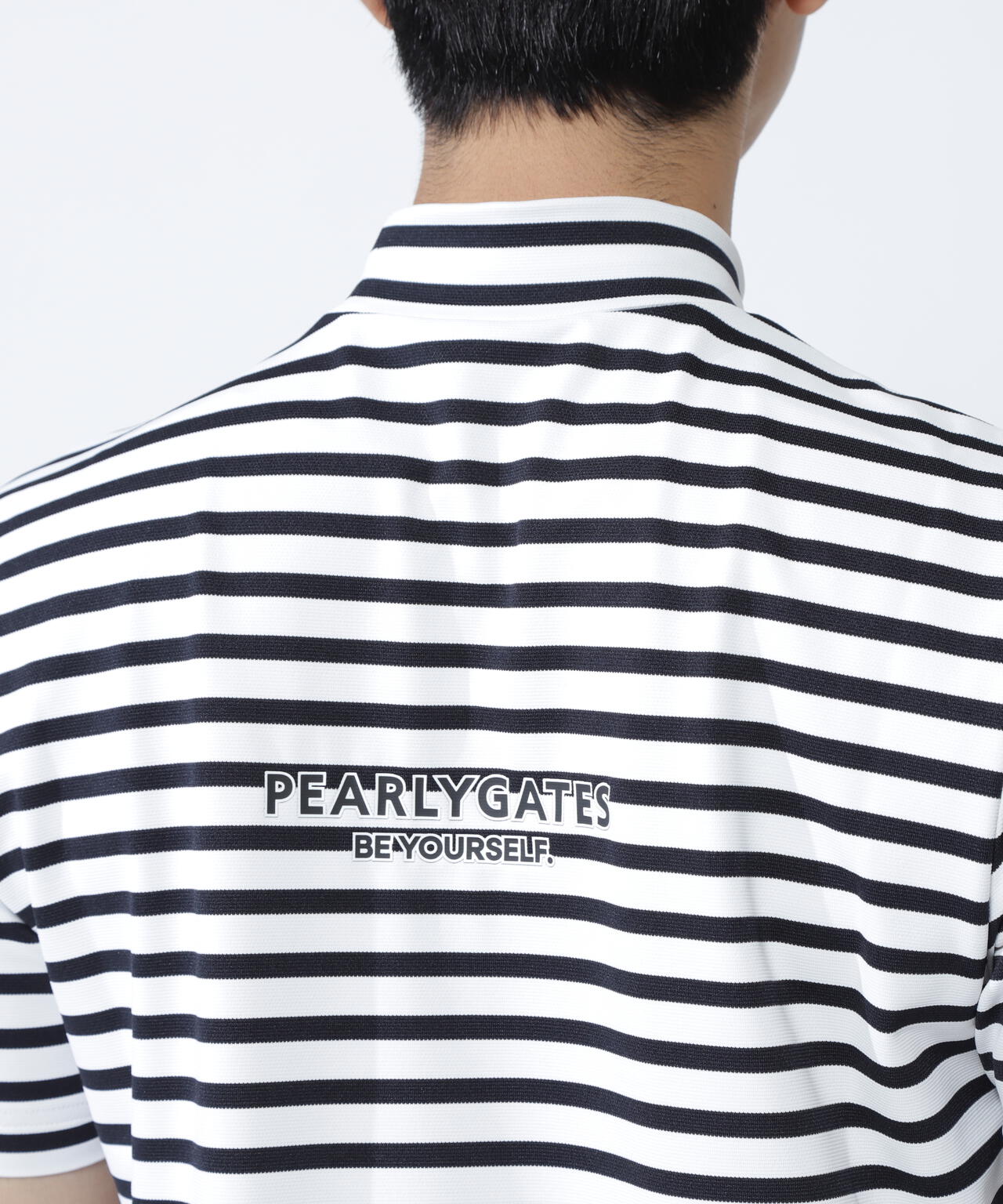 ボーダー柄 PG is PG ベアカノコ半袖ハイネックカットソー <ボーダー柄>