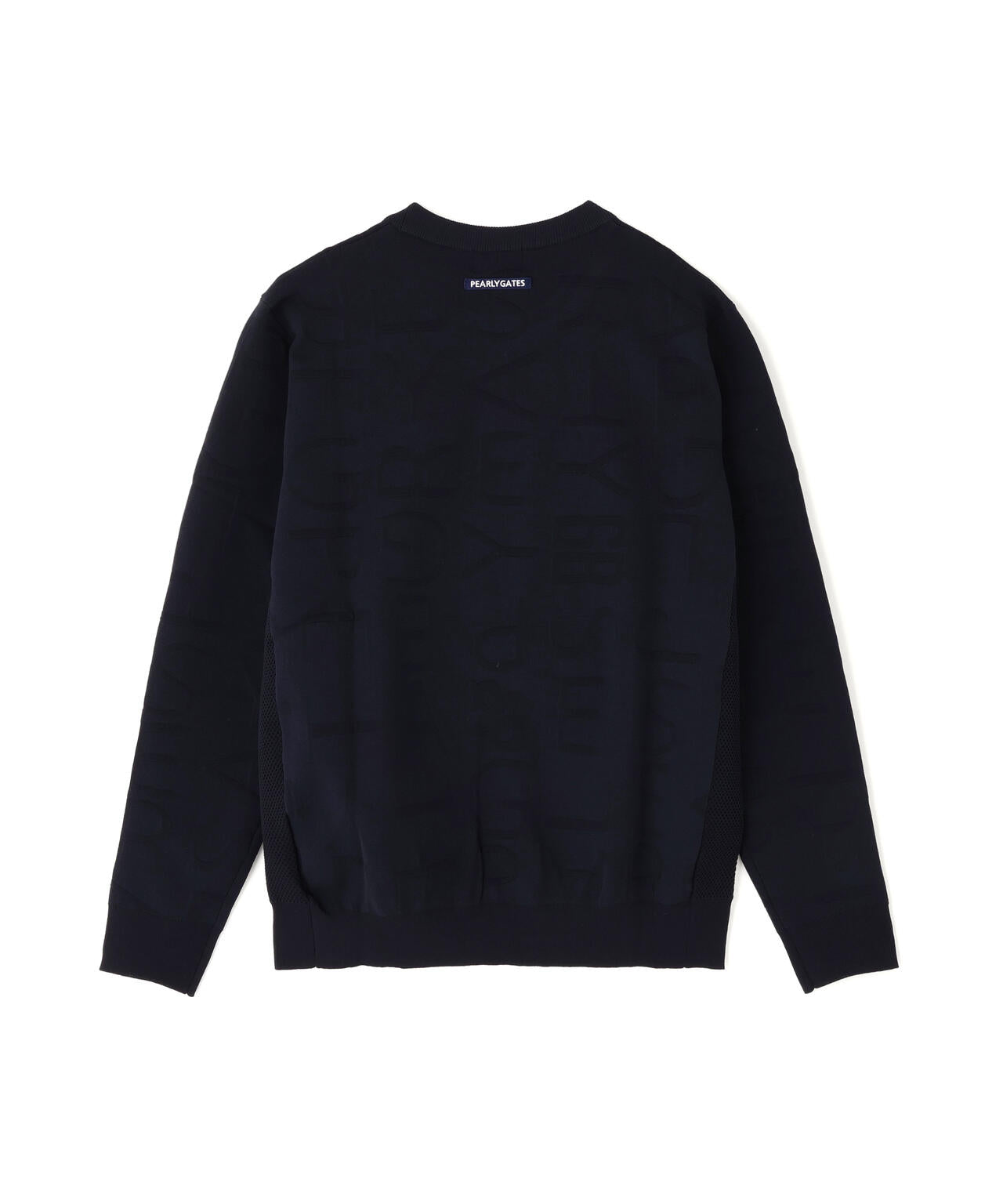 14Gクルーネックニットプルオーバー <ジャガードロゴ総柄>