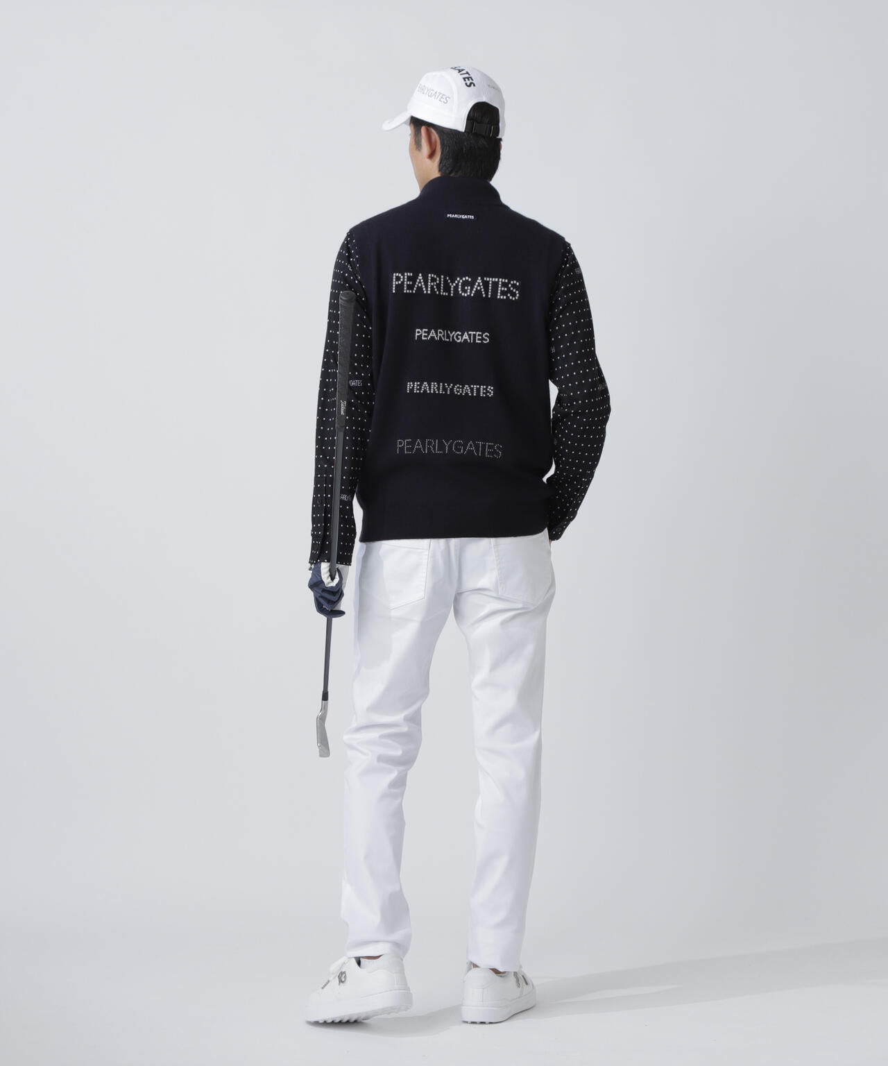 12G部分ジャガード カシミヤ100 フルジップアップニットベスト